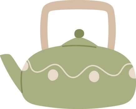 Retro Teapot with Geometric Patterns vector