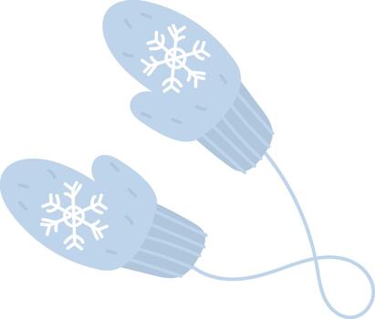 Snowflake Mittens with String vector