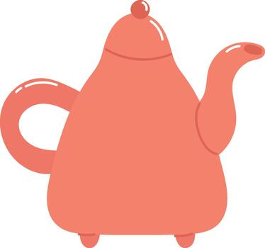Quirky Teapot with Rounded Shape vector