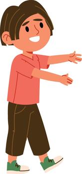 Smiling Boy with Open Arms vector