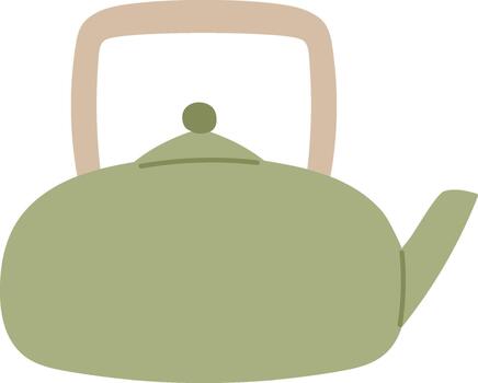 Retro Teapot with Square Handle vector