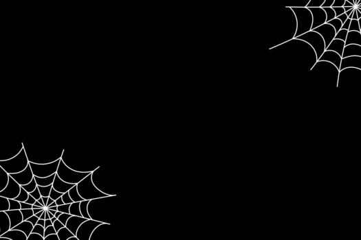 Spider web background on black background vector