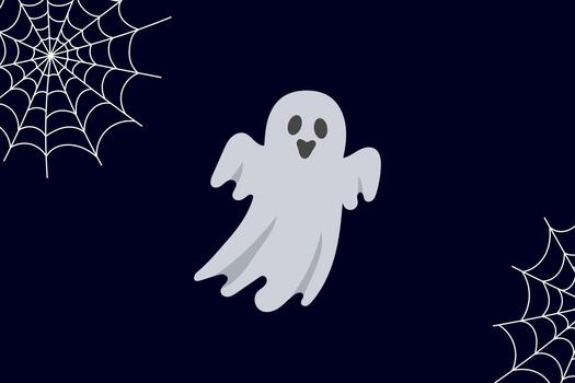 A ghost with a spider web in the background vector