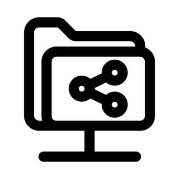 compartido carpeta profesional línea icono. moderno mínimo ilustración representando colaborativo archivo almacenamiento, red acceso, y digital carpeta gestión. vector