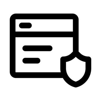 Web Browser Protection Professional Line Icon. Modern illustrations representing secure websites, online safety, privacy, and internet security. vector