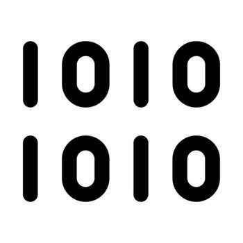 Binary Code Professional Line Icon. Modern minimal symbol representing digital data, coding structure, and computational information. vector