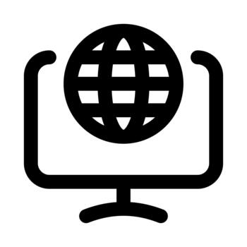 Internet profesional línea icono. moderno mínimo ilustración representando global conectividad, en línea comunicación, y digital redes vector