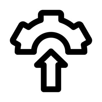 Upgrade Professional Line Icon. Modern illustration representing software updates, system improvement, and digital enhancement processes. vector