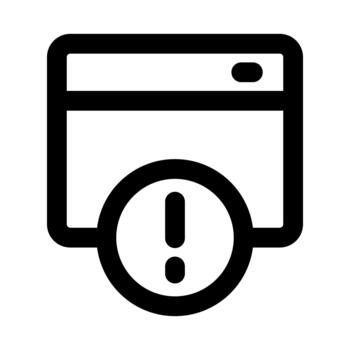 Code Error and Browser Error Professional Line Icon. Modern illustration representing software bugs, webpage issues, and digit vector