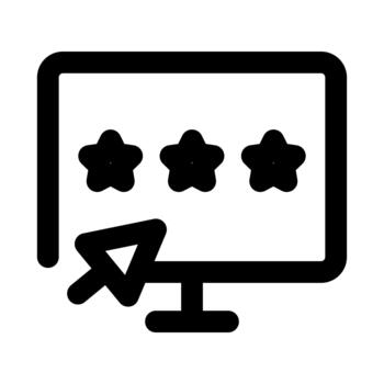 Rating Monitor Professional Line Icon. Modern illustration representing performance tracking, feedback analysis, and evaluation metrics. vector