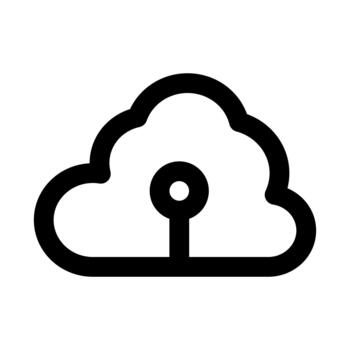 Cloud Technology Professional Line Icon. Modern illustration representing cloud computing, data storage, and digital networking systems. vector