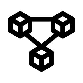 Blockchain Professional Line Icon. Modern minimal illustration representing digital ledger, decentralized technology, and secure data transactions. vector