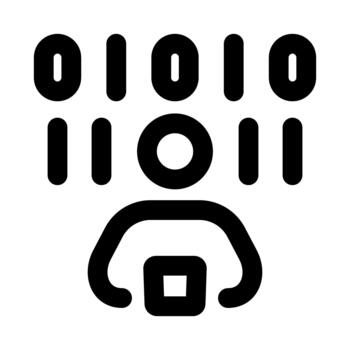 Binary Coding Professional Line Icon. Modern illustration representing data processing, programming logic, and digital computing. vector