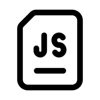 javascript archivo o js archivo profesional línea icono. moderno ilustración representando codificación, programación guiones, y web desarrollo flujos de trabajo. vector