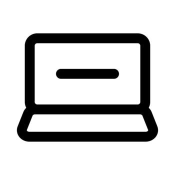 ordenador portátil profesional línea icono. moderno ilustración representando informática, tecnología, trabajar, y digital dispositivos. vector