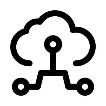 Cloud Network Professional Line Icon. Modern illustration representing cloud computing, data networking, and online connectivity. vector