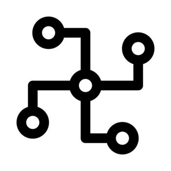 Network Hub Professional Line Icon. Modern illustration representing connectivity, data exchange, networking, and digital communication. vector