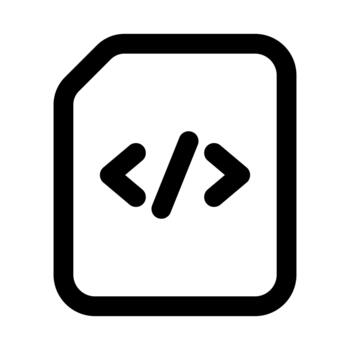 Coding File Professional Line Icon. Modern minimal illustration representing software development, programming documents, and code management. vector