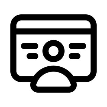 Web Developer Professional Line Icon. Modern illustration representing website creation, coding workflow, and online development tasks. vector