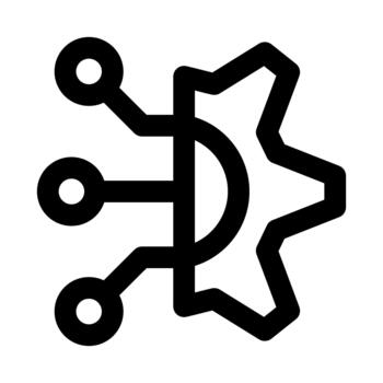 Network Integration Professional Line Icon. Modern illustration representing system connectivity, data flow, and IT infrastructure integration. vector