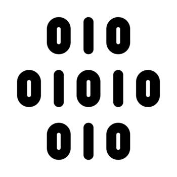 Bits and Bytes, binary code Professional Line Icon. Modern illustration representing binary coding, data processing, and digital computing. vector