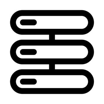 Database Storage Professional Line Icon. Modern illustration representing data management, cloud storage, and secure server solutions. vector