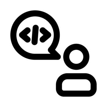 desarrollador profesional línea icono. moderno mínimo ilustración representando software ingeniería, codificación flujo de trabajo, y programación vector