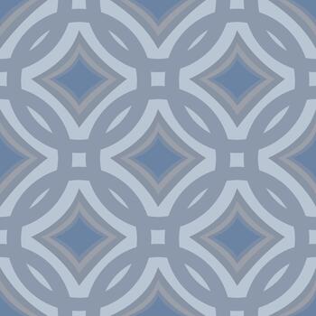 Interlocking geometric design featuring circular and diamond shapes. vector