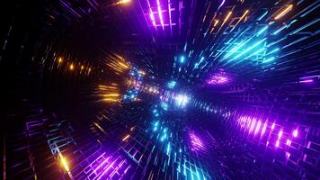 kristallisiert gedreht Zimmer mit anders Neon- Beleuchtung vj Schleife Hintergrund video