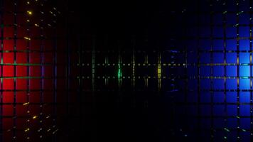 kubisk vägg annorlunda lampor reflekterad vj slinga bakgrund animering video