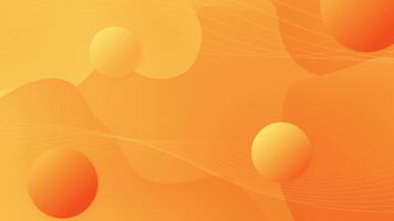 astratto arancia sfondo con galleggiante sfere e delicato onda piace modelli e morbido gradienti video