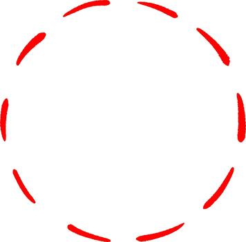 Circular Round Frames with Red Lines, Hand-Drawn Geometric Outline Design vector