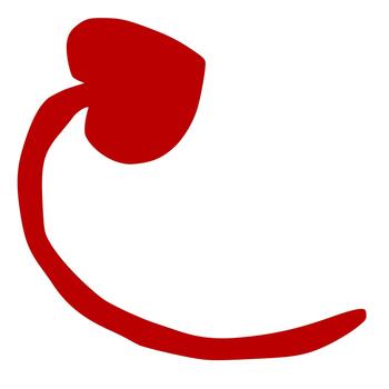 Dynamic red abstract shape evolving into a sweeping curve, illustration vector