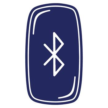 Illustration of Wireless Connectivity Symbol on a Blue Rounded Shape with White Outline for Technology Designs and Communication Concepts vector