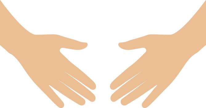 Simple Flat Open Hand Gesture Palm Presentation Graphic Element vector