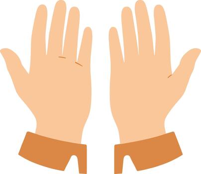 Flat Style Two Hand Open Palm Illustration Graphic Element vector