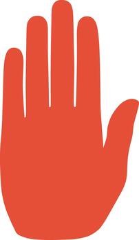 Simple Flat Style Isolated Open Palm Hand Gesture Graphic Element vector