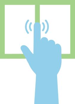 Minimalist Flat Style Touchscreen Finger Tap Gesture Interface Element vector