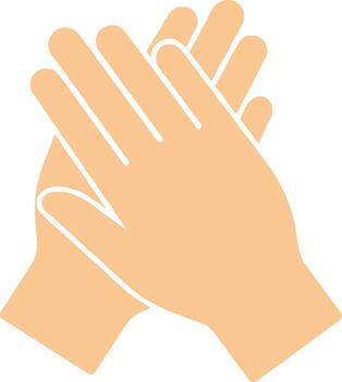 Flat Design Two Hands Clapping Symbol for Applause and Appreciation Icon vector