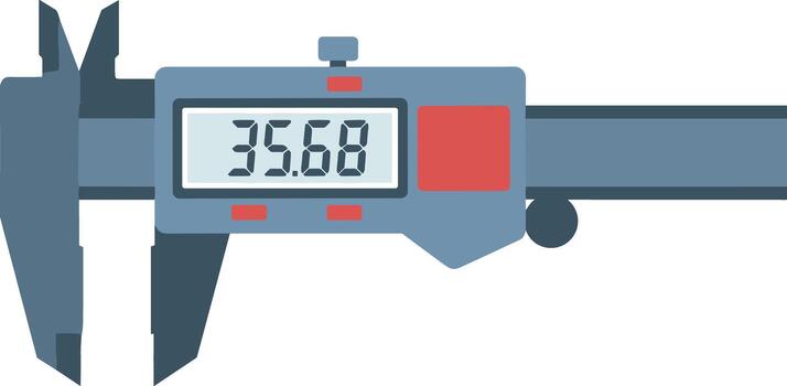 sencillo plano diseño digital calibrar instrumento con lcd monitor ilustración vector