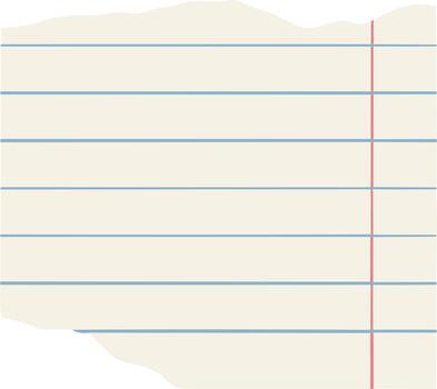 Simple Illustration of Torn Notebook Paper Sheet Background Material vector