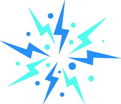 Minimalist Flat Lightening Bolt Burst Sparkle with Circle Element Design vector