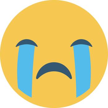 Flat Illustration Crying Face Character Expression Icon Design Element vector