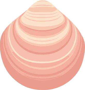 Simple Flat Illustration of a Peach Colored Seashell Graphic Element vector