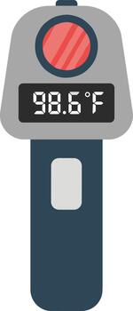 Flat Style Digital Thermometer Displaying Normal Temperature for Medical and Health Uses vector