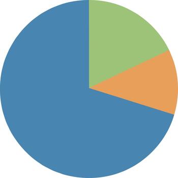 Flat Simple Pie Chart Showing Proportional Segmentation Data Presentation Graphic vector