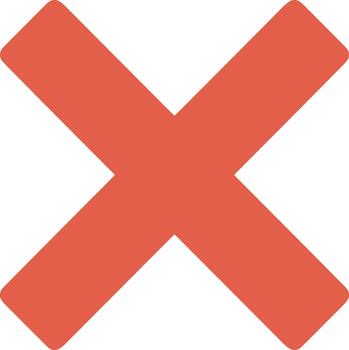 sencillo plano diseño cruzar marca rojo color forma icono símbolo vector