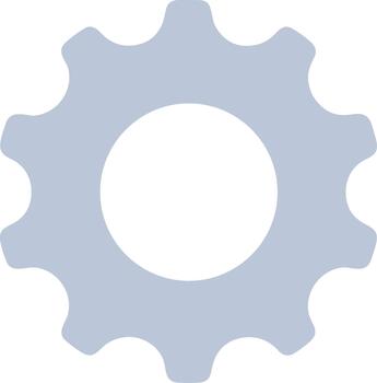 sencillo plano diseño engranaje forma rueda dentada configuración ajuste icono vector