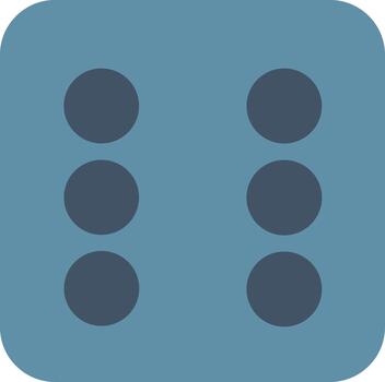 Simple Flat Style Dice Six Dots Icon Game Element vector