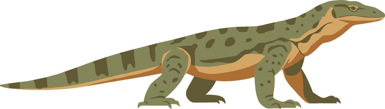 Flat Design Scaled Reptile Lizard Graphic Element Digital Art vector